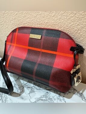 Kate Spade Red Plaid Crossbody Bag – Buffalo Check – Gold Hardware – Like New